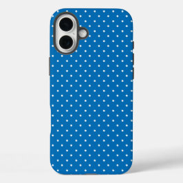 Funda iPhone 16 Plus Seamless blue background polka dot pattern 