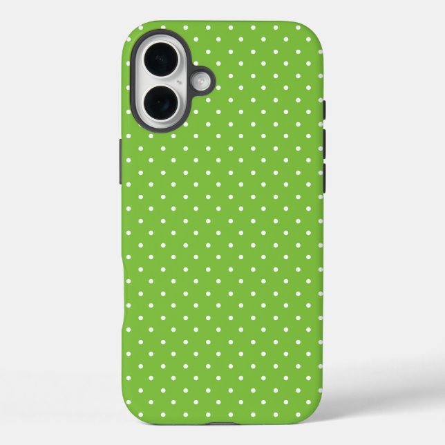 Funda iPhone 16 Plus Seamless  bright lime polka dot pattern  (Reverso )