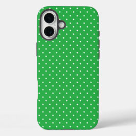 Funda iPhone 16 Plus Seamless green background polka dot pattern