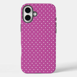 Funda iPhone 16 Plus Seamless magenta background polka dot pattern