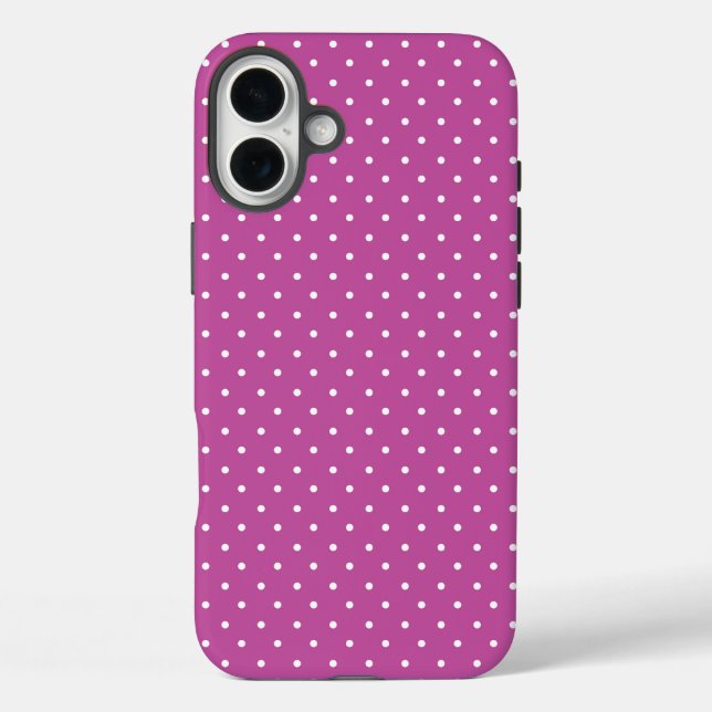Funda iPhone 16 Plus Seamless magenta background polka dot pattern (Reverso )