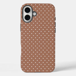 Funda iPhone 16 Plus Seamless medium brown polka dot  pattern