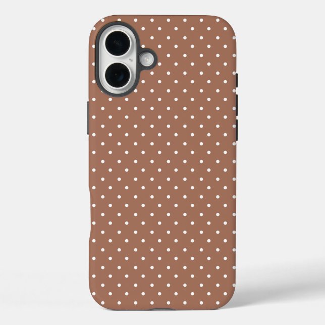 Funda iPhone 16 Plus Seamless medium brown polka dot  pattern (Reverso )