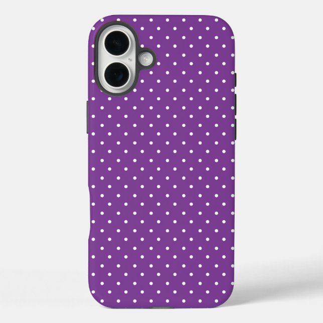 Funda iPhone 16 Plus Seamless purple background polka dot pattern  (Reverso )