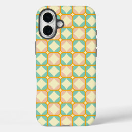 Funda iPhone 16 Plus Seamless retro pattern with rounded squares