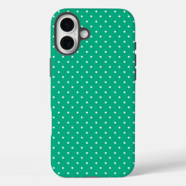 Funda iPhone 16 Plus Seamless solid teal polka dot pattern