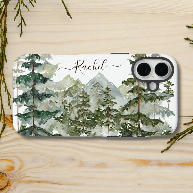 Funda iPhone 16 Plus Selva acuática de pino y montaña rusa (In situ)