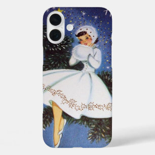 Funda iPhone 16 Plus Señora de Navidad Retro Vintage
