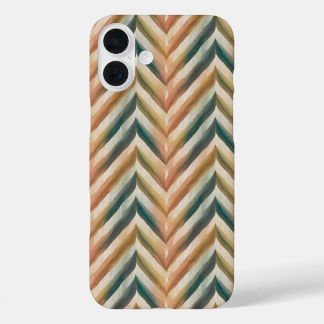 Funda iPhone 16 Plus "Serene Pastel Chevron Flow" (Reverso )