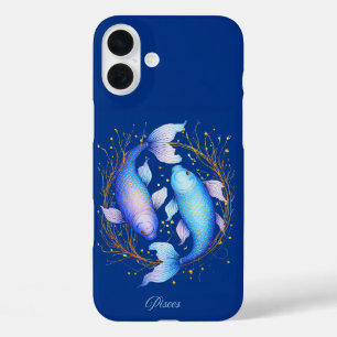 Funda iPhone 16 Plus Signo zodiacal Piscis, dos koi elegantes