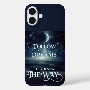Funda iPhone 16 Plus Sigue tus sueños con Tierra Luna y Estrellas