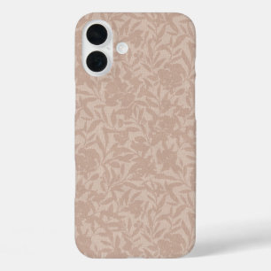 Funda iPhone 16 Plus Silhouettes florales mocha mousse caliente que