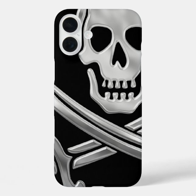 Funda iPhone 16 Plus Silver Jolly Roger (Reverso )