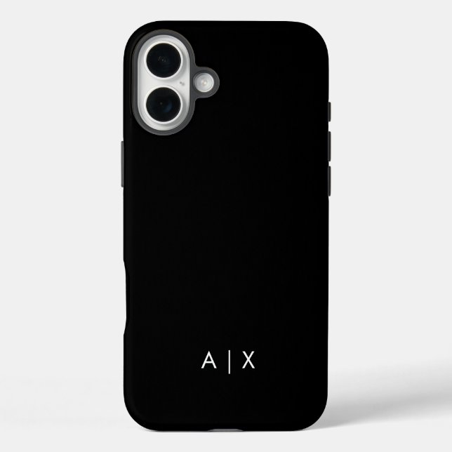 Funda iPhone 16 Plus Simple monograma de nombre de pareja (Reverso )