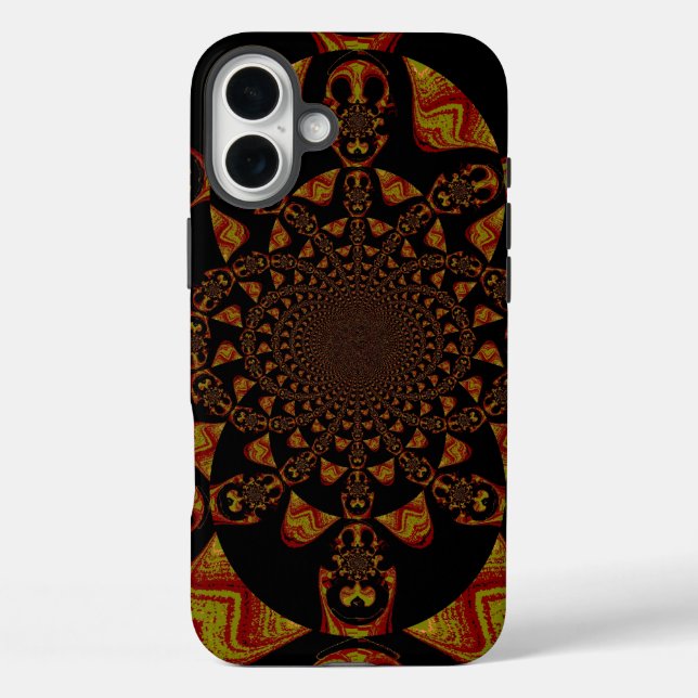 Funda iPhone 16 Plus Skull Kaleidoscope Arte Imprimir (Reverso )