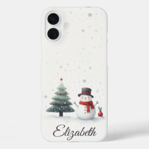 Funda iPhone 16 Plus Snowman y Evergreen
