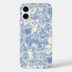Funda iPhone 16 Plus sólo gatitos azules