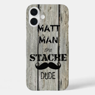 Funda iPhone 16 Plus Sr. Mustache Hipster Pattern
