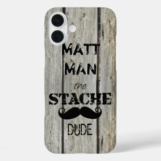 Funda iPhone 16 Plus Sr. Mustache Hipster Pattern