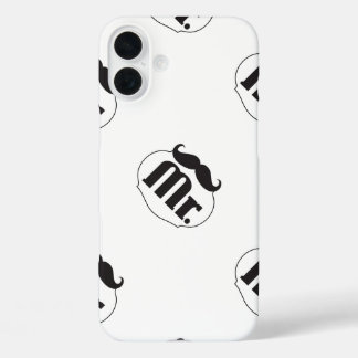 Funda iPhone 16 Plus Sr. Mustache Retro Vintage Hipster Regalos