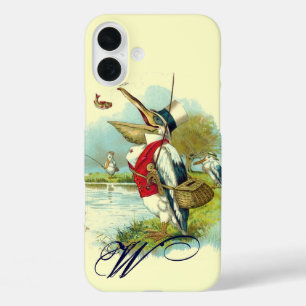 Funda iPhone 16 Plus SR. PELICAN FISHING MONOGRAM, crema