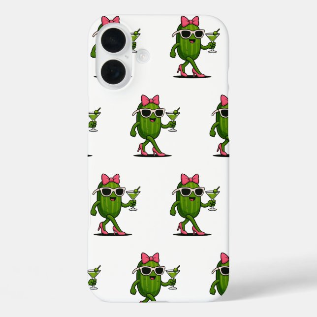 Funda iPhone 16 Plus Sra. Cucumber Chic (Reverso )