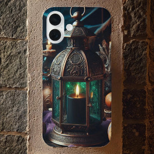 Funda iPhone 16 Plus Steampunk Halloween Clockwork Black Lantern