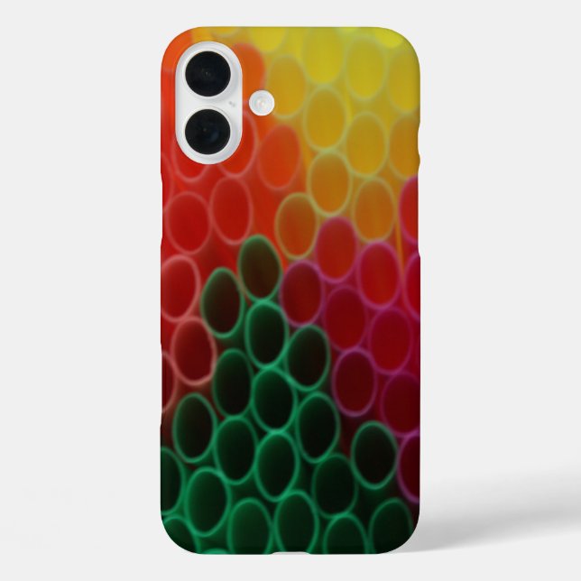 Funda iPhone 16 Plus Straws plásticos (Reverso )