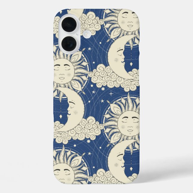 Funda iPhone 16 Plus sueños bohemios azul (Reverso )