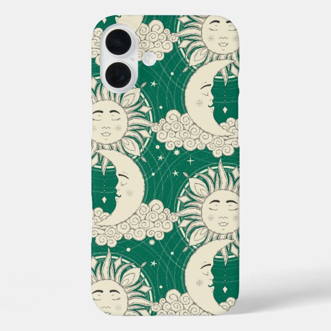 Funda iPhone 16 Plus sueños bohemios verdes (Reverso )