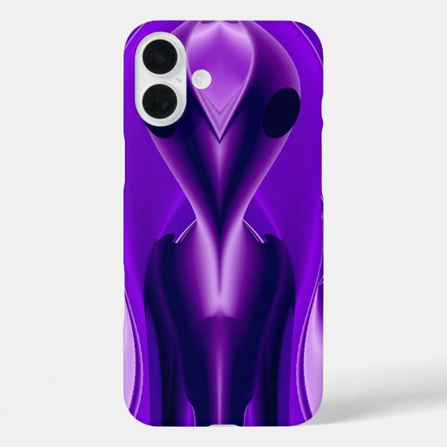 Funda iPhone 16 Plus Sueños del arcoiris púrpura 3D , Alien (Reverso )