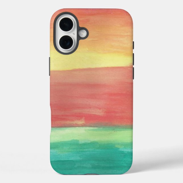 Funda iPhone 16 Plus Sunset Shores Resumen Arte (Reverso )