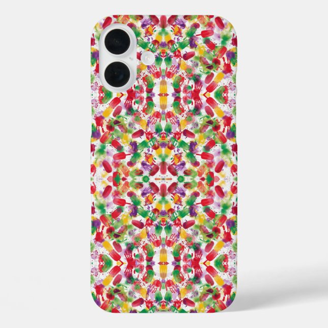 Funda iPhone 16 Plus Surreal Kaleidoscope Ice Pop Art (Reverso )