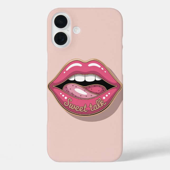 Funda iPhone 16 Plus Sweet Talk Glossy Lips Pop Art Phone Case (Reverso )