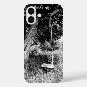Funda iPhone 16 Plus Swing in a Old Tree Black and White