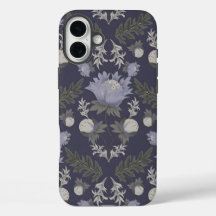 Symmetrical dark purple floral pattern