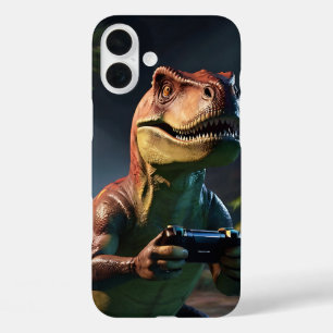 Funda iPhone 16 Plus T-Rex Gamer Dino Art