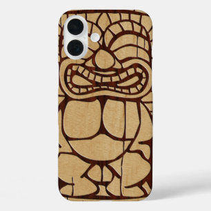 Funda iPhone 16 Plus Tabla de surf Koa Wood Tiki Ailani