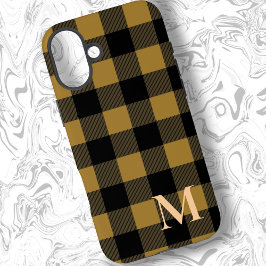 Funda iPhone 16 Plus Tan Buffalo Plaid Check
