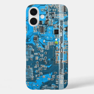 Funda iPhone 16 Plus Tarjeta de circuito azul PCB del conjunto del circ