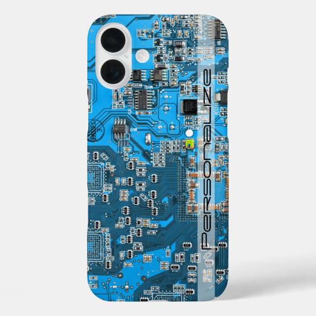Funda iPhone 16 Plus Tarjeta de circuito azul PCB del conjunto del circ (Reverso )