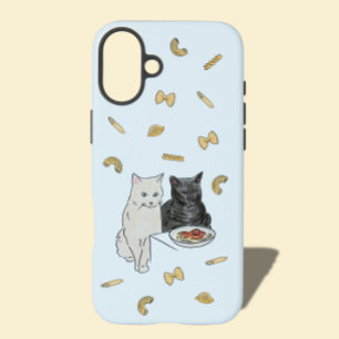 Funda iPhone 16 Plus Tarjeta de cumpleaños para gato y pasta