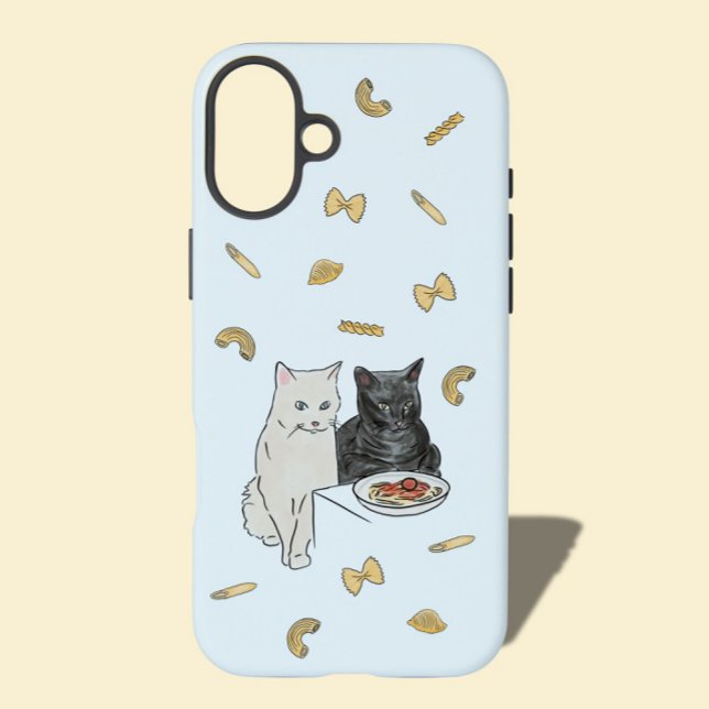 Funda iPhone 16 Plus Tarjeta de cumpleaños para gato y pasta (Subido por el creador)