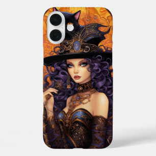 FUNDA iPhone 16 PLUS TARJETA DE TAROT ESPANTOSA DE HALLOWEEN MUJER Y GA