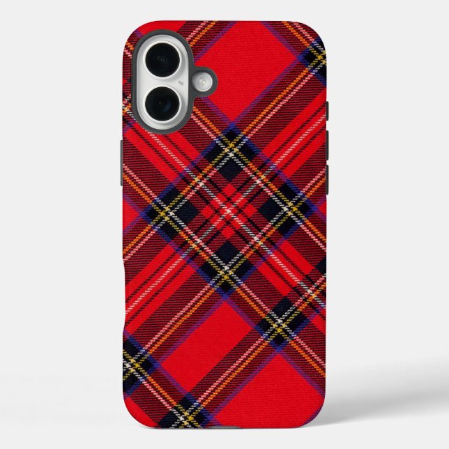 Funda iPhone 16 Plus Tartán de Stewart rojo (Reverso )