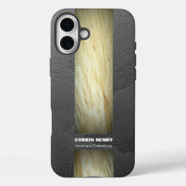Funda iPhone 16 Plus Textura de mármol de tonos terrosos