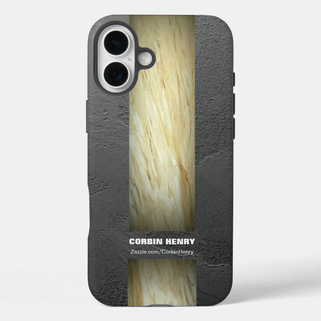 Funda iPhone 16 Plus Textura de mármol de tonos terrosos (Reverso )