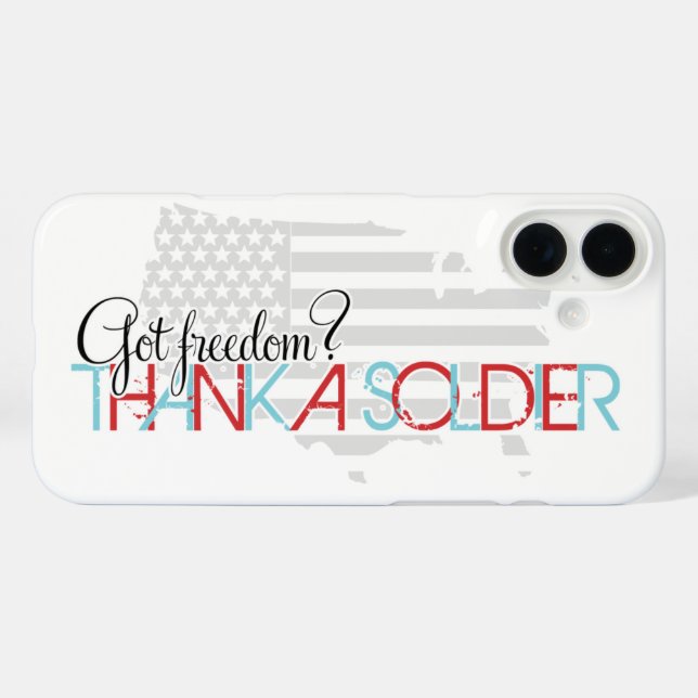 Funda iPhone 16 Plus ¿Tienes libertad? Gracias A Un Soldado (Reverso  (Horizontal))