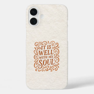 Funda iPhone 16 Plus Tipografía de «Está bien con mi alma»