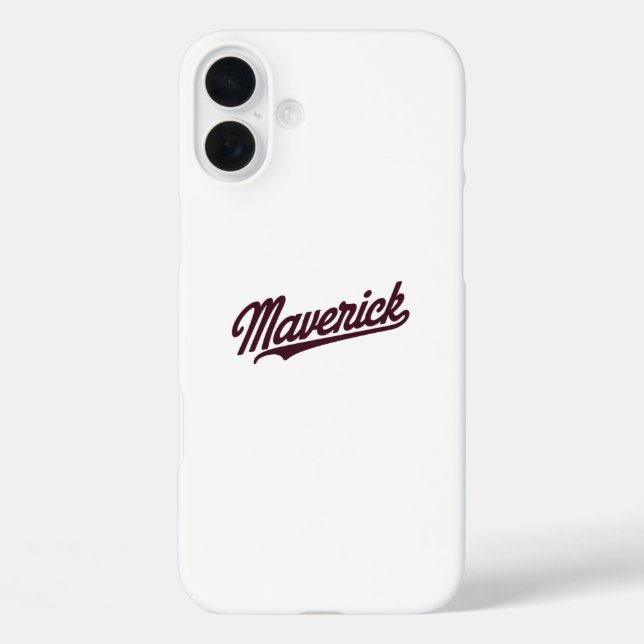 Funda iPhone 16 Plus Tipografía de Maverick (Reverso )